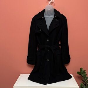 Banana Republic Classic Black Wool Trench Coat